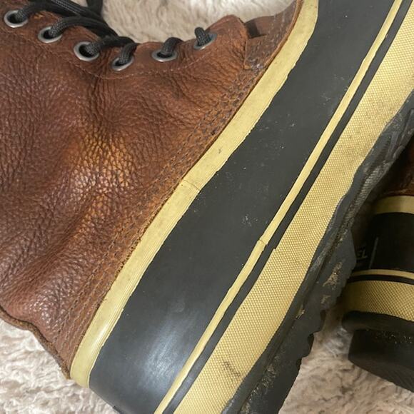 Sorel Brown Leather Lace Up Waterproof Winter Snow Rain Boots Men Sz 11 - Picture 12 of 15